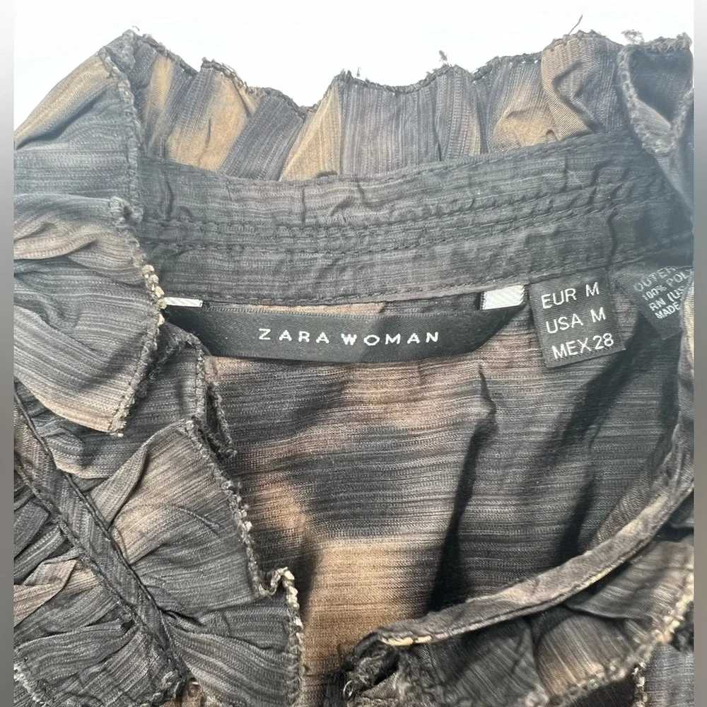 🔴Zara Woman Ruffled Long Sleeves Blouse🔴 - Picture 5 of 6